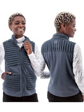 AVENTURA Dog Walker Fleece Vest Womens S Blue Sustainable Outdoor Gorpcore Hike